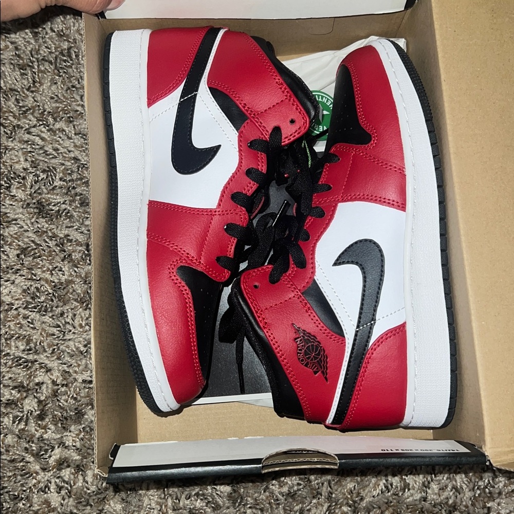 Jordan Air Mid Black and Red Sneakers